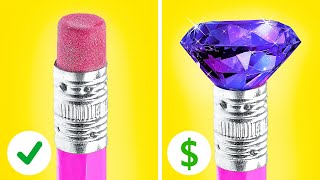 リッチな子 VS 貧乏な子の学用品　クールな学校生活のライフハック　123 GO! GOLDの賢い親のDIY