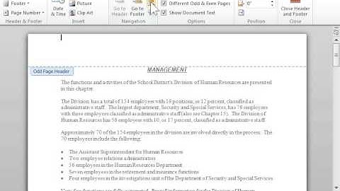 Create Different Headers or Footers for Odd and Even Pages - Word 2010