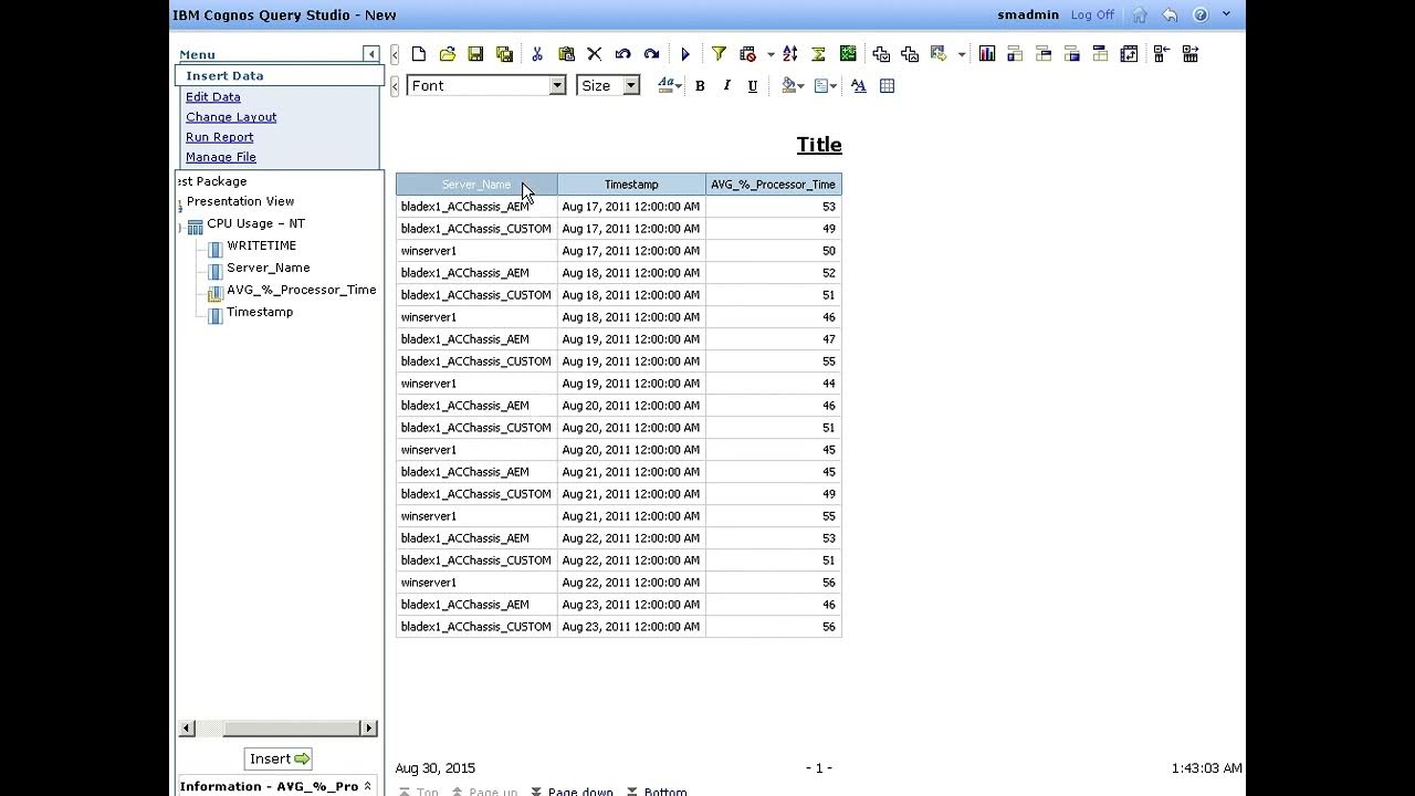 Creating a Report using Cognos Query studio - YouTube