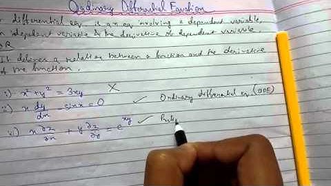 Ordinary Differential Equations -1 Introduction