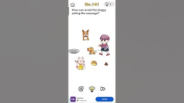 Brainout level 141 how can avoid the doggy eating the sussage