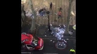 Panic as van hits pedestrians in Barcelona 'terror attack'