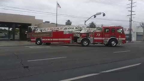 LAFD Truck 73 Responding