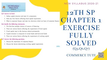 #CT#12TH (Sec. Pract)SP Chapter 1 Exercise Fully Solved Q5,Q6 &Q7 #New Syllabus 2020-21#Maha Board