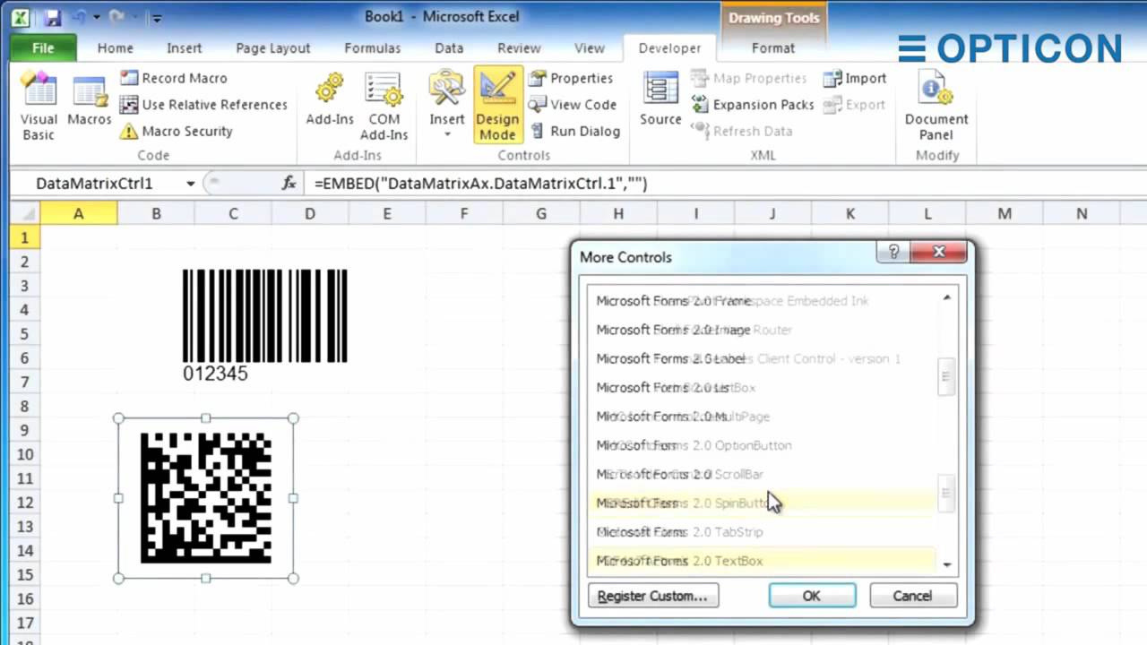 activebarcode excel 2016