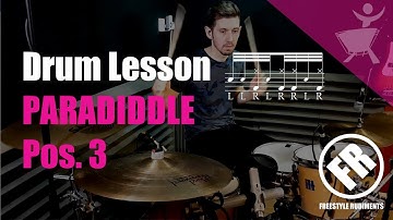 Paradiddle Rudiment in position 3 applied to drum kit  | DRUM LESSON  |  FREESTYLE RUDIMENTS