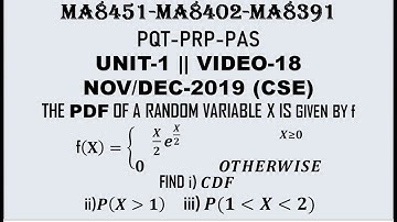 PROBLEM ON CONTINUOUS RANDOM VARIABLE | PQT | PRP| PAS| UNIT-1 | VIDEO-18