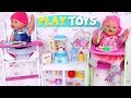 Baby Born Doll Twins Dressing and Feeding in Kids Bedroom!