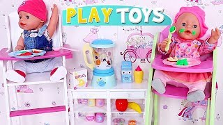 Baby Born Doll Twins Dressing and Feeding Time! Play Toys routine story!