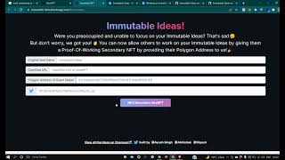 Immutable Ideas -- web3con hackathon demo video!