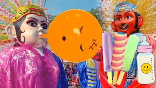 Lucu Ondel Ondel Betawi Tiup Balon, Nangis Balonnya Pecah, Dikasih Es Krim Dan Susu Jadi Ketawa