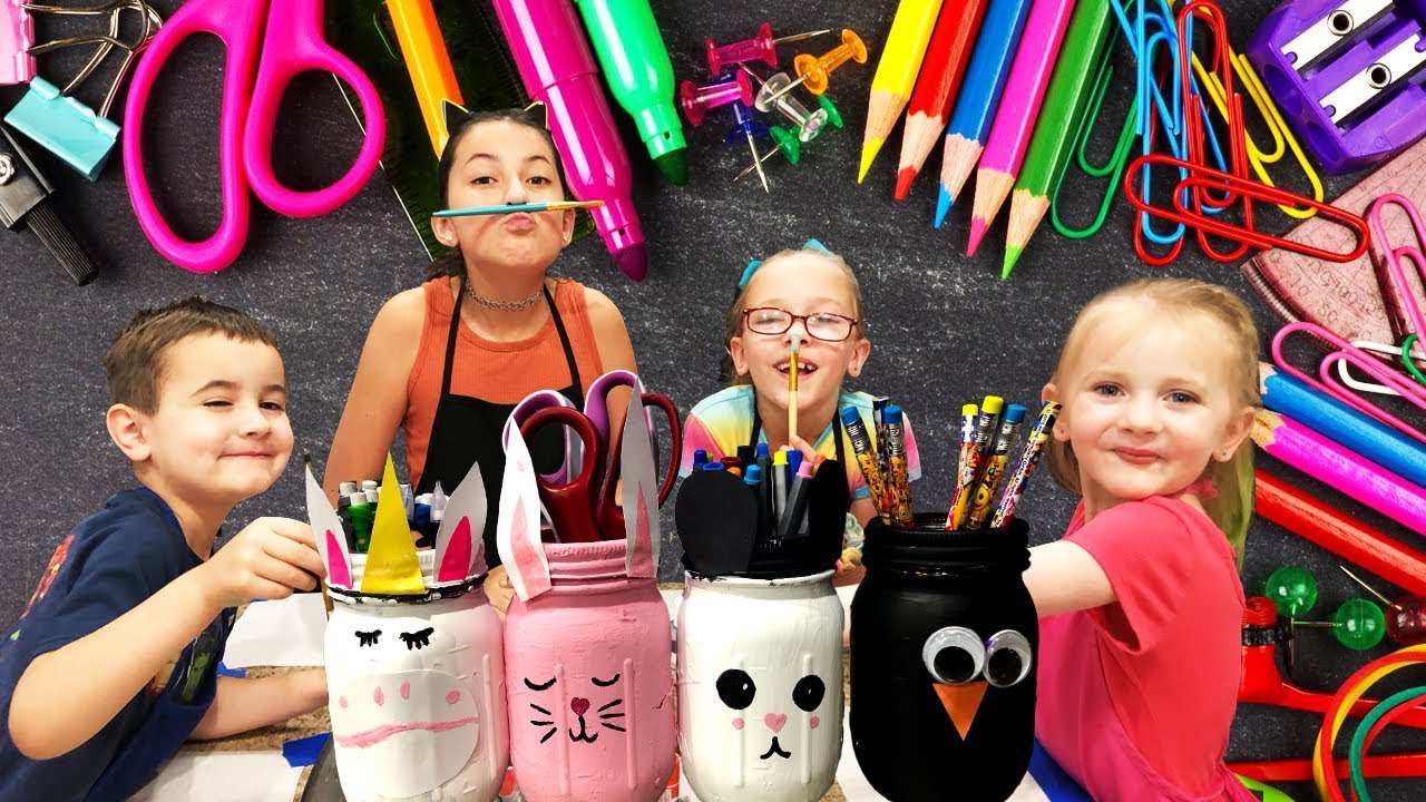 EASY DIY Painted Jars // How To Paint Mason Jars For Kids Crafts YouTube