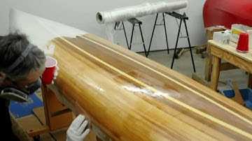 Fiberglassing a wooden kayak hull