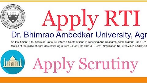 Agra University Apply Scrutiny ll RTI ll Viewing of A/B(Dr Bheemrao Ambedkar University Agra) Part 1