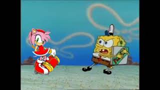 Amy Rose Is Trying To Get Pizza From Spongebob