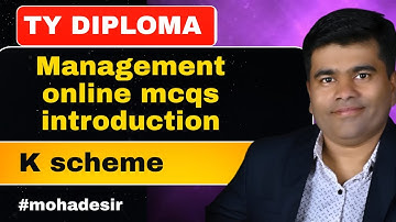 MSBTE Management MCQ | MSBTE Management Subject | MSBTE Management Lecture | MSBTE 6th Sem K Scheme