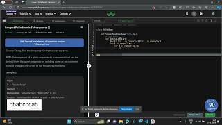 Longest Palindromic Subsequence geeks for geeks contest python solution