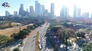 SkyDrone13 gets amazing views of the Chevron Houston Marathon