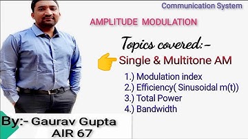 6.) Amplitude Modulation(Part-3)|Single & Multitone AM|COMMUNICATION SYSTEMS|CAREER EASY