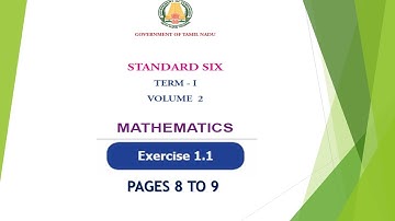 6th standard maths- Term 1 - exercise  1.1  (page no 8-9)