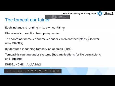 DHIS2 Server Admin Workshop -  tomcat recap