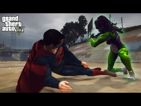 GTA 5 - SUPERMAN vs SHE-HULK | Epic Battle!!