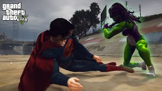 GTA 5 - SUPERMAN vs SHE-HULK | Epic Battle!!