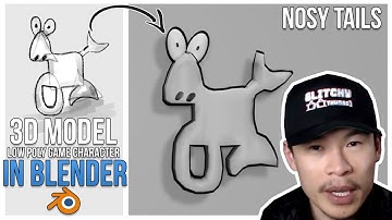 How to Make Char 2.1: Nosy Tails - 3D Model Low Poly Game Character - Blender Tutorial - Devlog 011