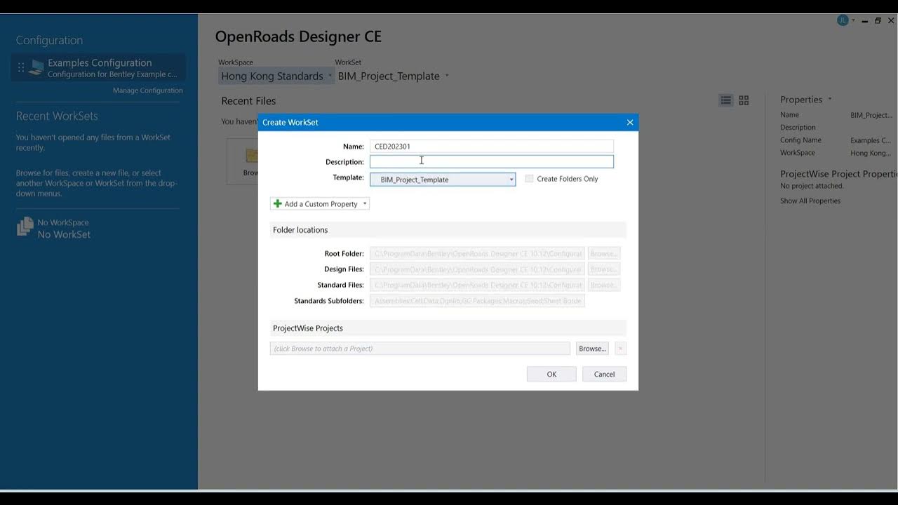 Openroads designer hong kong dataset workset folders template youtube