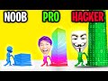 Can We Go NOOB vs PRO vs HACKER In STACK COLORS?! (ALL LEVELS!)