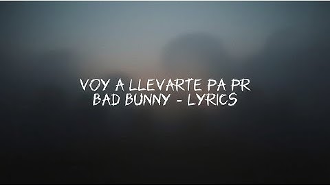Bad Bunny - VOY A LLeVARTE PA PR Lyrics (Animated Lyrics)