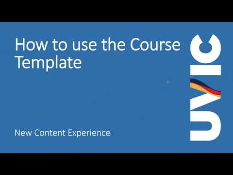 Brightspace - What is the Course Template?