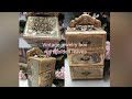 vintage ξύλινη μπιζουτιερα με φύλλα χρυσού/ vintage jewelry box with golden leaves