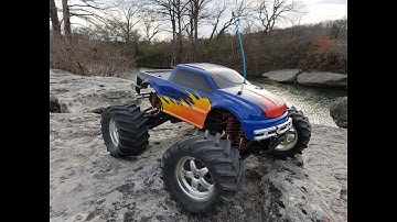 RC Traxxas Truck Versus Terrain 1:10 Scale Slow Motion Action