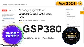 [2024] Manage Bigtable on Google Cloud: Challenge Lab | #GSP380 | #qwiklabs Arcade Skills League