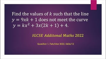 How to use the discriminant to solve an intersection problem. (IGCSE Add. maths 2022)