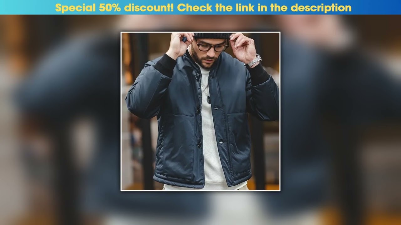 Today Only Maden Men's Improved A1 Bomber Jacket Stand-up Collar Thickened Cotton-padded Clothes Wi