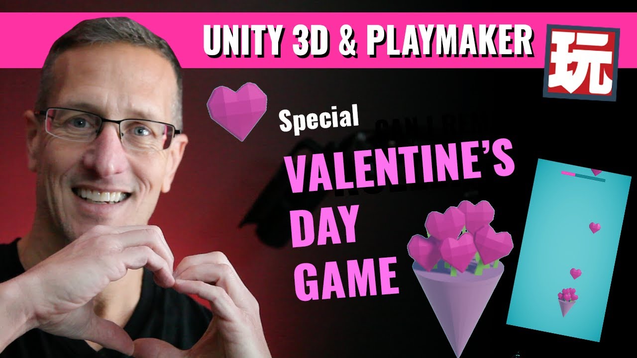 Making a special Valentine's day game with Unity3D and Playmaker. Dropping gems and Slider UI