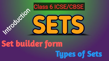 Sets Class 6 math | Introduction | set builder form | type of sets with example  | ICSE/CBSE class 6
