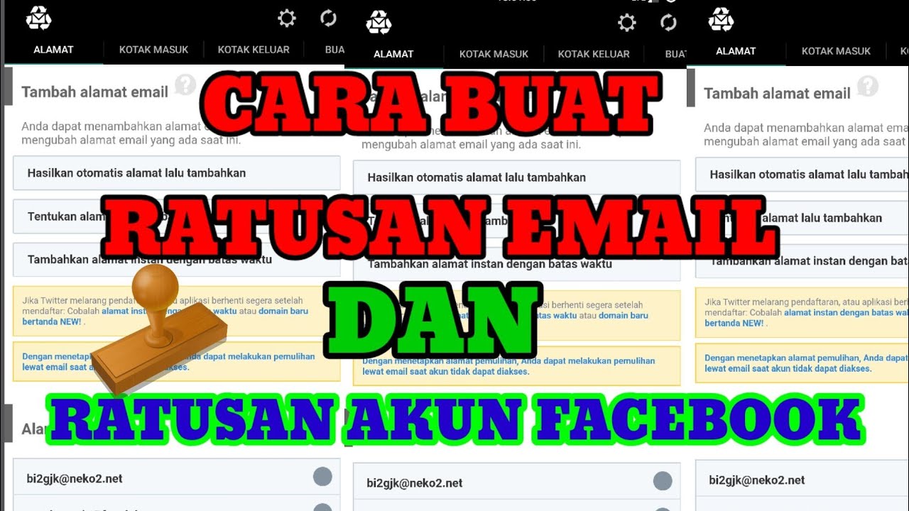 CARA BUAT RATUSAN EMAIL (UNLIMITED) DAN BUAT AKUN FACEBOOK TANPA BATAS