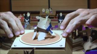 紙相撲：大関若ノ嶋vs小結玄武岩（日本紙相撲協会：第135回本場所初日）