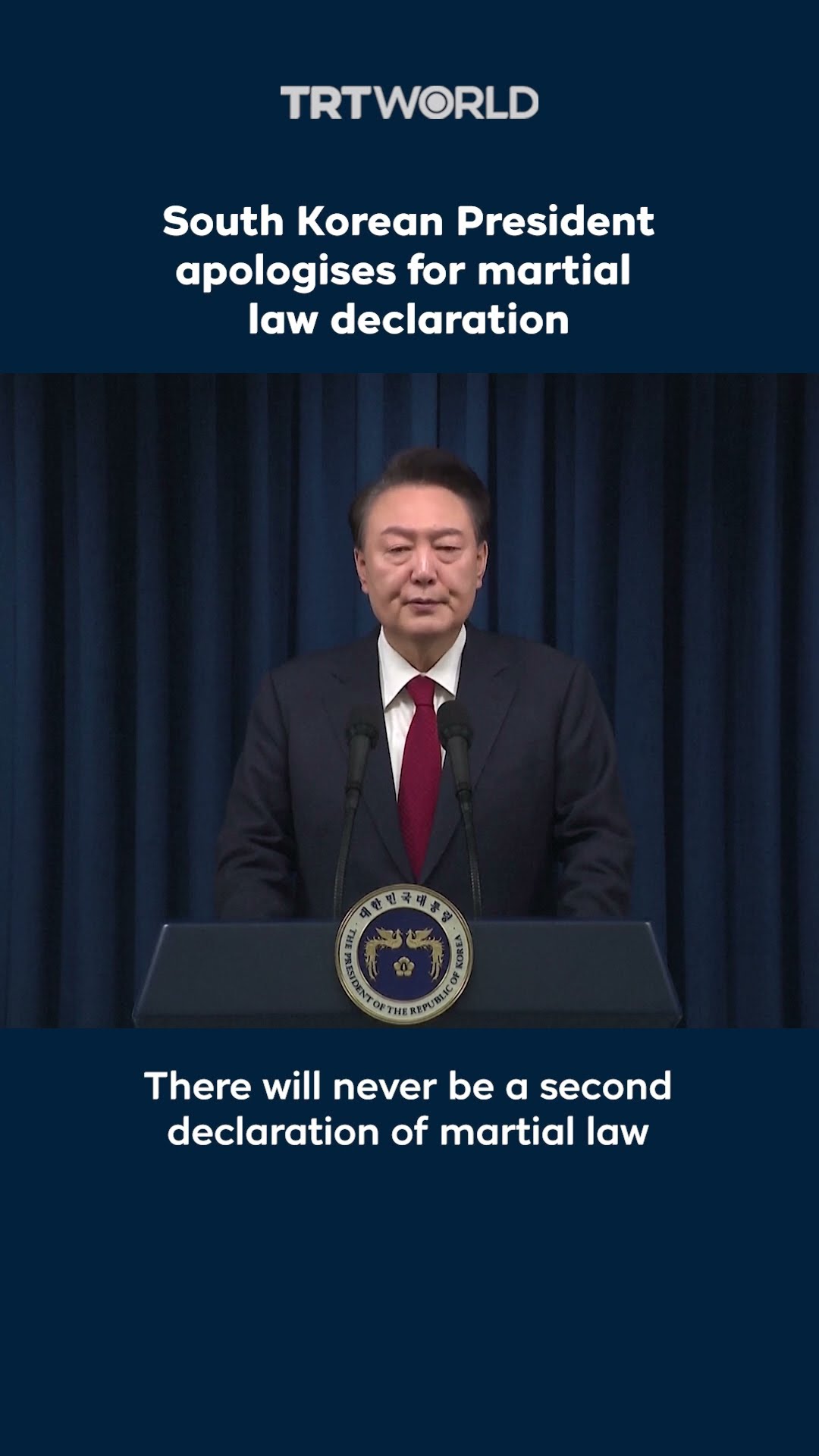 South Korean President apologises for martial law declaration
