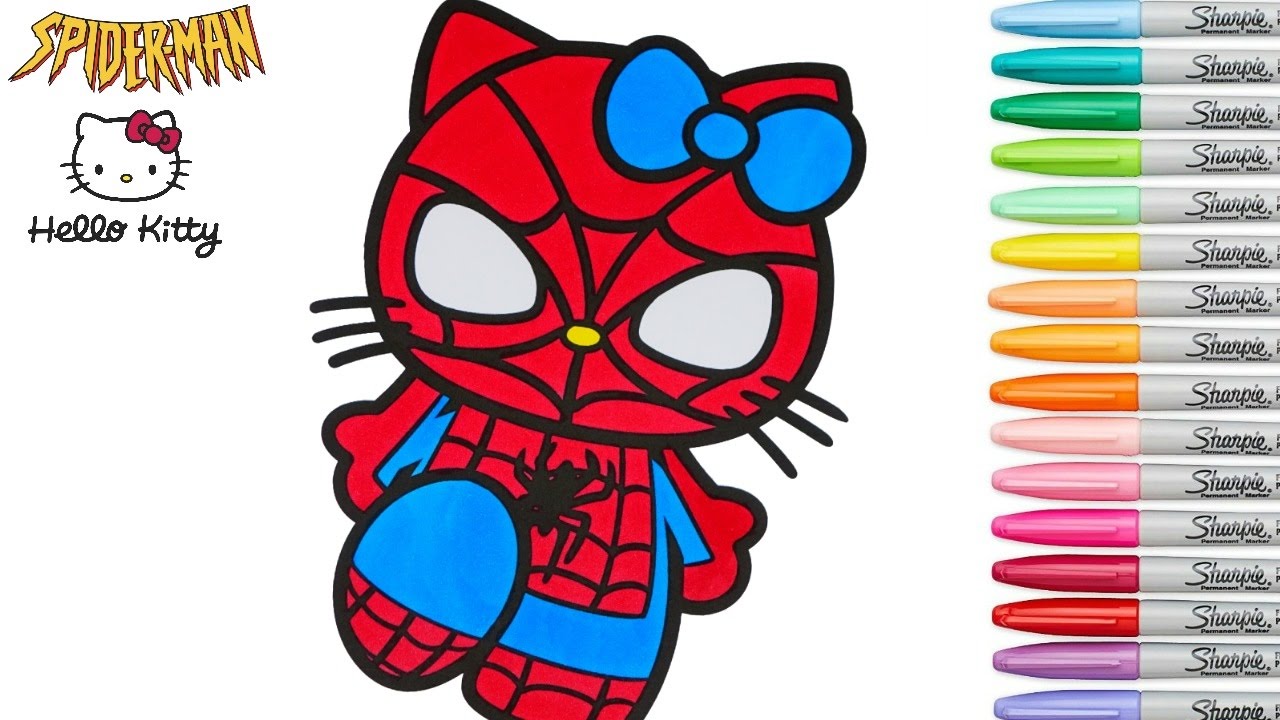  Hello  Kitty  Coloring  Book Spiderman Marvel Sanrio Episode 