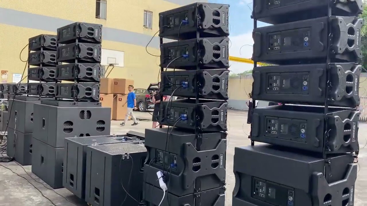 double 10 inch 2way line array speaker sound system and double 18 inch subwoofer