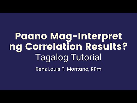 Correlation Results Interpretation | TAGALOG Tutorial