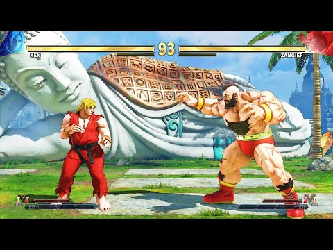 Ken vs Zangief (Hardest AI) - Street Fighter V