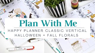 Plan With Me | Happy Planner Classic Vertical | Halloween with Fall Florals