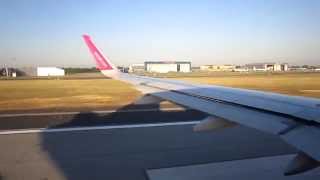 Взлёт самолёта, аэропорт Будапешта