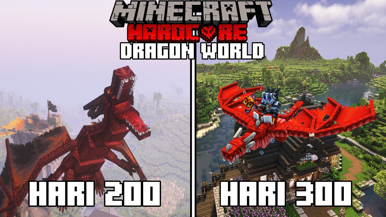300 HARI MINECRAFT HARDCORE PENJINAK NAGA