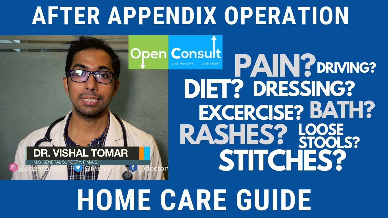 LAPAROSCOPIC APPENDIX OPERATION  HOME CARE guide Hindi\English | Openconsult